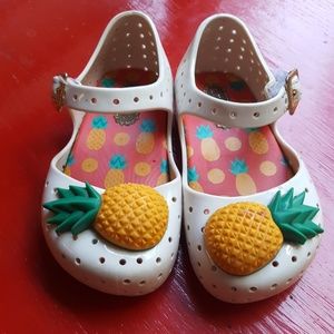 Gently worn Mini Melissa pineapple  shoes